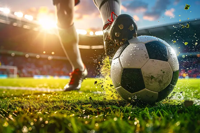 Ballon de football dans un stade pour illustrer le dilemme soirée foot ou soirée couple