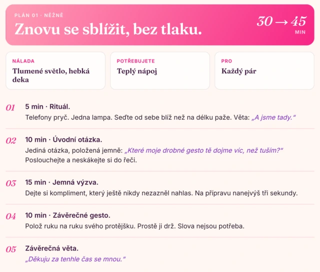 Plán 1 · Znovu se sblížit, bez tlaku