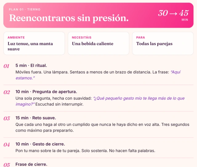 Plan 1 · Reencontraros sin presión