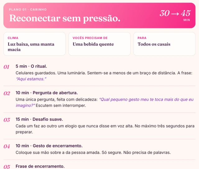 Plano 1 · Reconectar sem pressão